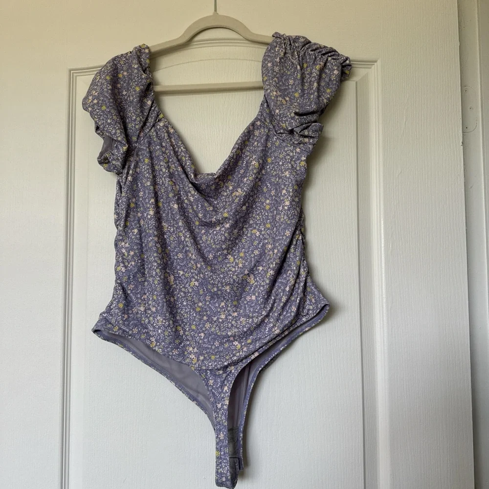 Free people floral Printed Bella Bodysuit Size XL